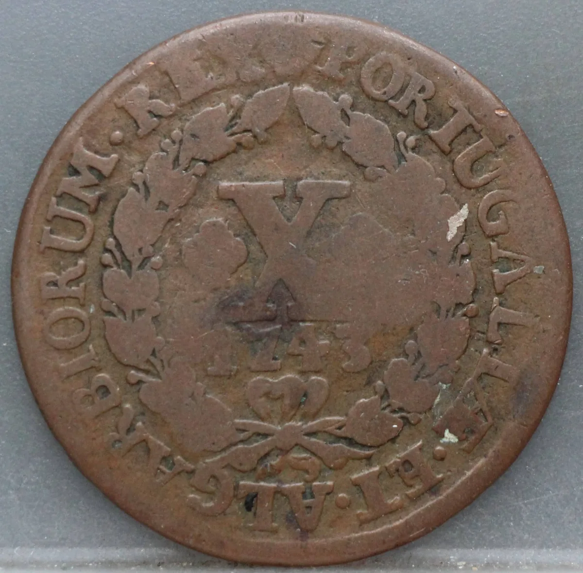 10 Reis 1743 Portugal — Koper voorzijde