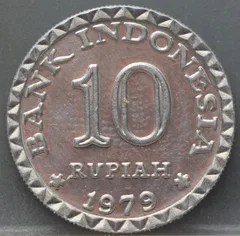 10 Rupiah 1979 Indonesië — Aluminium FAO achterzijde