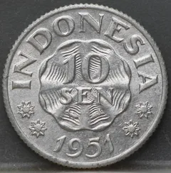 10 Sen 1951 Indonesië — Aluminium voorzijde