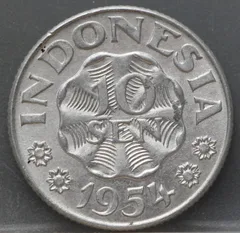 10 Sen 1954 Indonesië — Aluminium voorzijde