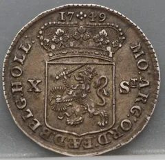 10 Stuiver 1749 Holland achterzijde