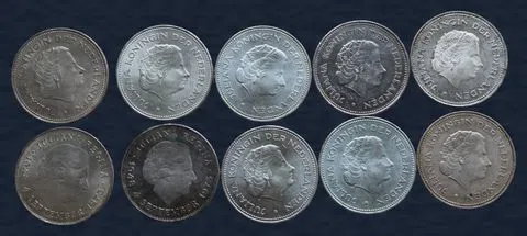 10 Gulden 1970-1973 zilver, 10 stuks