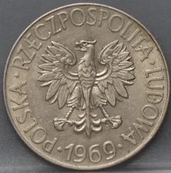 10 Zlotych 1969 Polen — Cupronikkel achterzijde