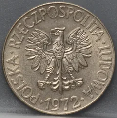 10 Zlotych 1972 Polen — Cupronikkel achterzijde