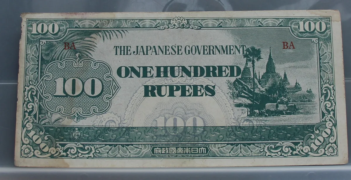 100 Rupees 1942 Birma (Myanmar) — The Japanese Government voorzijde