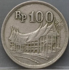 100 Rupiah 1973 Indonesië — Cupronikkel voorzijde