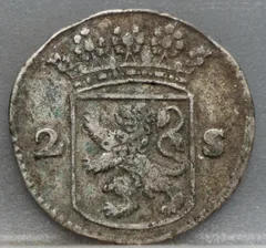 2 Stuiver 1744 Holland — Dubbele Wapenstuiver