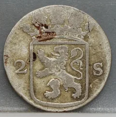 2 Stuiver 1744 Holland — Dubbele Wapenstuiver