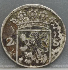 2 Stuiver 1744 Holland — Dubbele Wapenstuiver