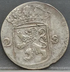 2 Stuiver 1780 Holland — Dubbele Wapenstuiver