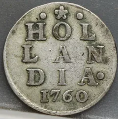 2 Stuiver 1760 Holland — Dubbele Wapenstuiver