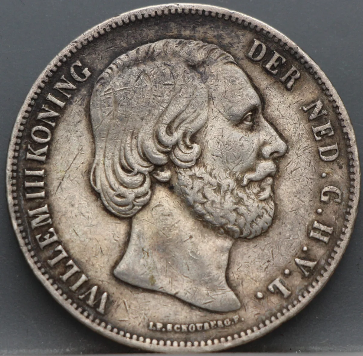 2 1/2 gulden 1859 - rijksdaalder 1859 - Willem 3 voorzijde
