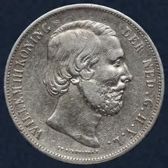 2 1/2 Gulden 1861 Willem III — Zilver, Punt tussen I en P