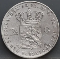 2 1/2 gulden 1872 - rijksdaalder 1872 - Willem 3 achterzijde