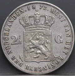2 1/2 gulden 1872 - rijksdaalder 1872 - Willem 3 achterzijde