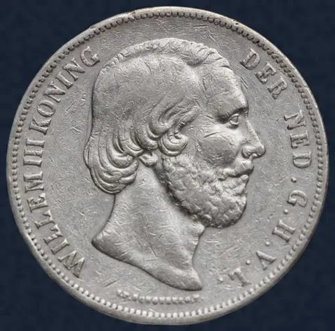 2½ gulden 1851 Willem III type 1 - met punt