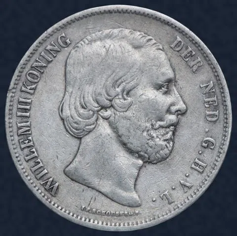 2½ Gulden 1852 Willem III type 1 met punt