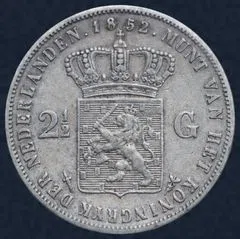 2½ Gulden 1852 Willem III type 1 met punt