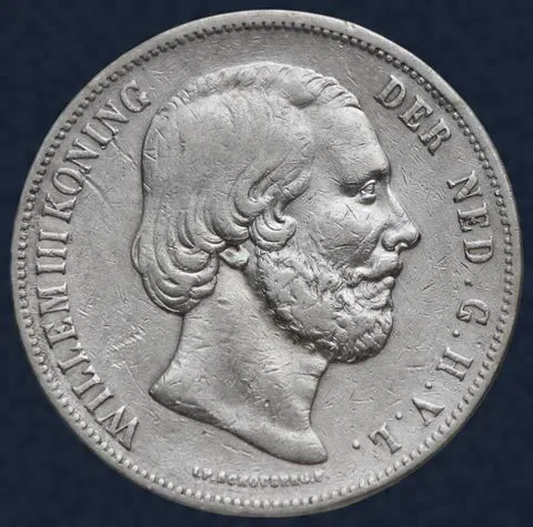 2½ Gulden 1852 Willem III type 1 met punt