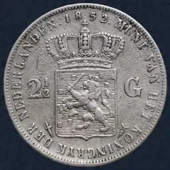 2½ Gulden 1852 Willem III type 1 met punt