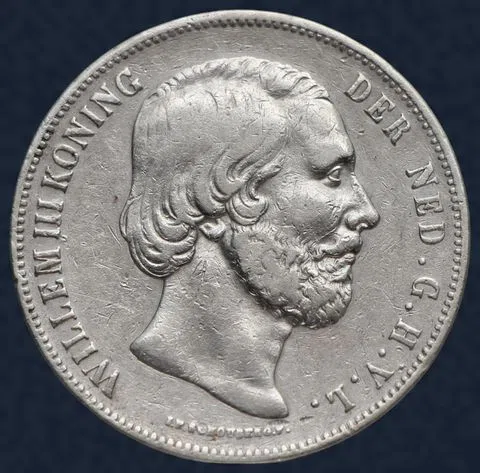 2½ Gulden 1864 A Willem III - met punt