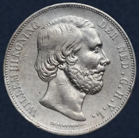 2½ Gulden 1865 A met punt - Willem III