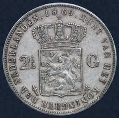 2½ Gulden 1869 Willem III - rijksdaalder 1869