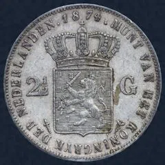 2½ Gulden 1874 Willem IIIn (klaverblad)