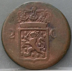 2 Cent 1838 J – Nederlands-Indië – Koper achterzijde