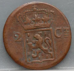 2 Cent 1838 J – Nederlands-Indië – Koper achterzijde
