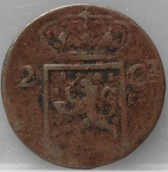 2 Cent 1839 J — Nederlands-Indië Koper achterzijde