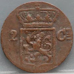 2 Cent 1840 W — Nederlands-Indië Koper achterzijde