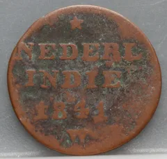2 Cent 1841 W — Nederlands-Indië, Koper voorzijde