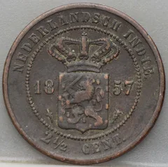 2½ Cent 1857 Nederlands-Indië — Koper voorzijde