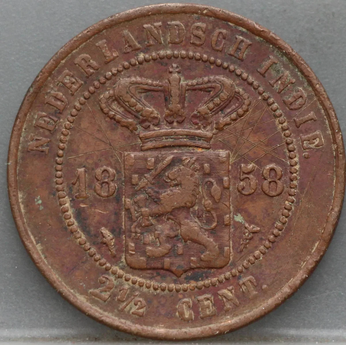 2½ Cent 1858 Nederlands-Indië — Koper voorzijde