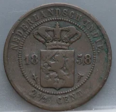 2½ Cent 1858 Nederlands-Indië — Koper voorzijde