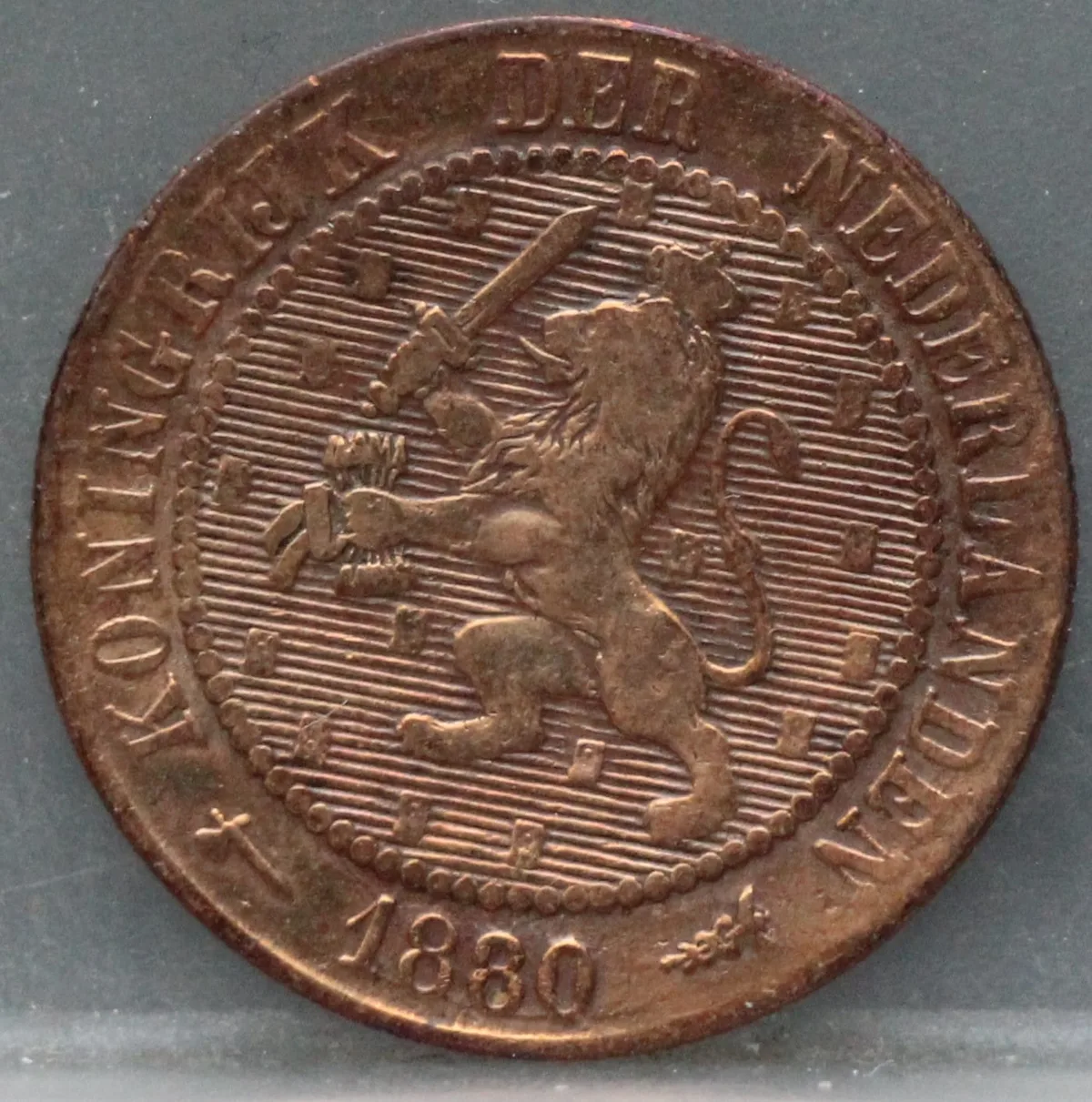 2½ Cent 1880 – Halve Stuiver Brons Willem III voorzijde