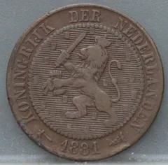 2½ Cent 1881 — Brons voorzijde