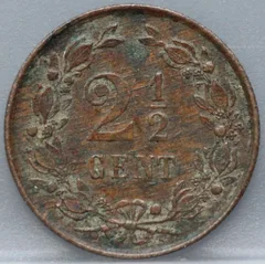 2½ Cent 1881 — Brons achterzijde
