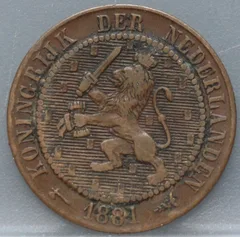 2½ Cent 1881 — Halve Stuiver Brons voorzijde