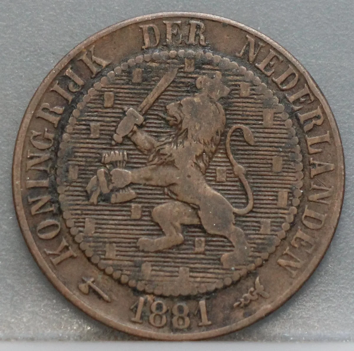 2½ Cent 1881 – Halve Stuiver Willem III voorzijde, Brons