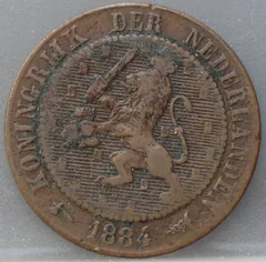 2½ Cent 1884 — Brons voorzijde