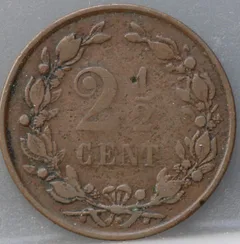 2½ Cent 1884 — Brons achterzijde