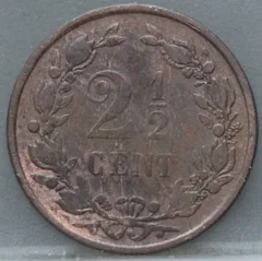 2½ Cent 1884 — Brons achterzijde