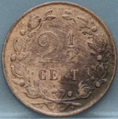 2½ Cent 1890 — Brons achterzijde