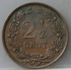 2½ Cent 1894 – Halve Stuiver Brons achterzijde