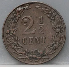 2½ Cent 1905 — Halve Stuiver Brons achterzijde