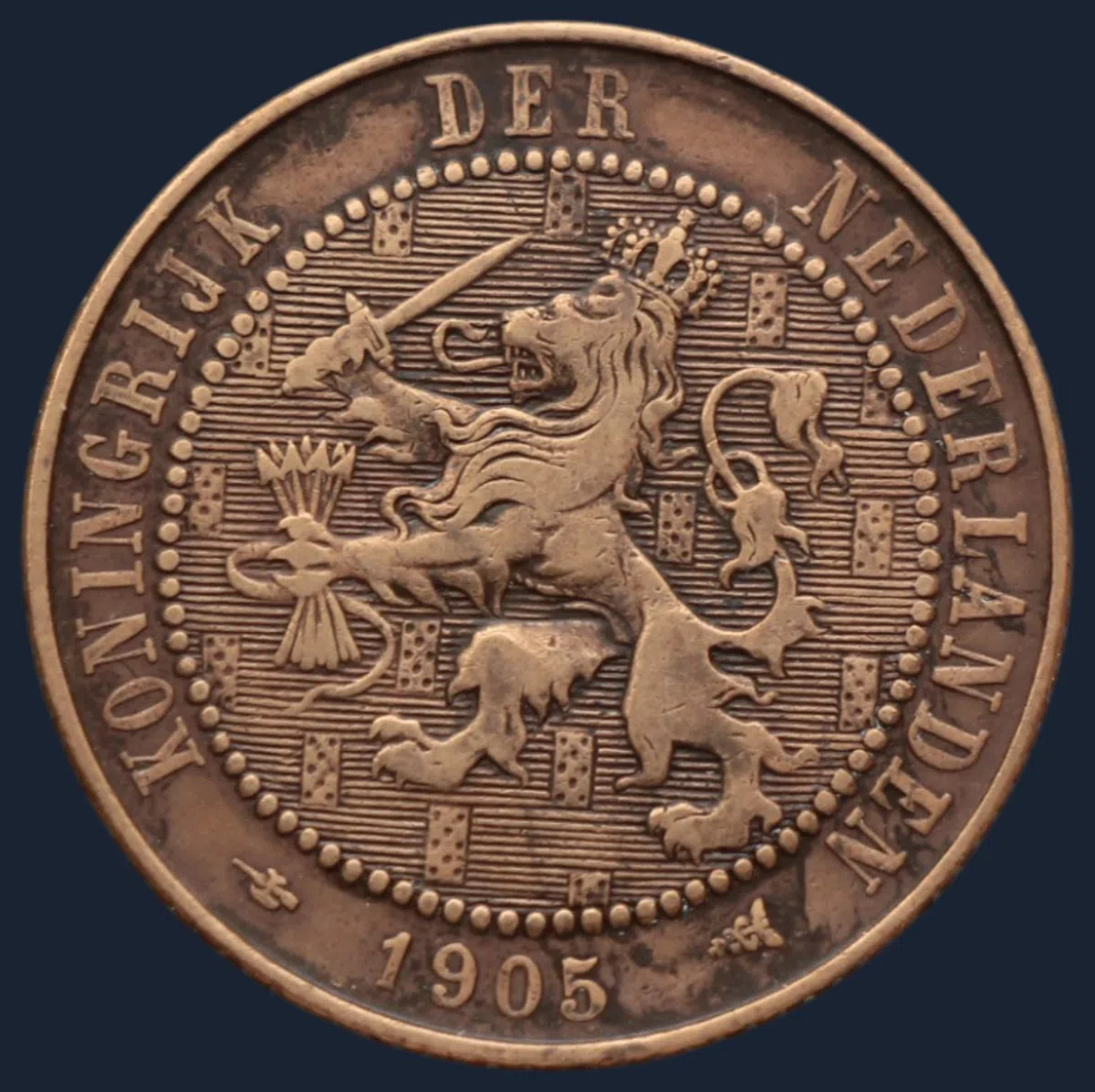 2½ Cent 1905 — Halve Stuiver Brons