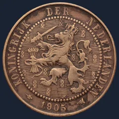 2½ Cent 1905 — Halve Stuiver Brons
