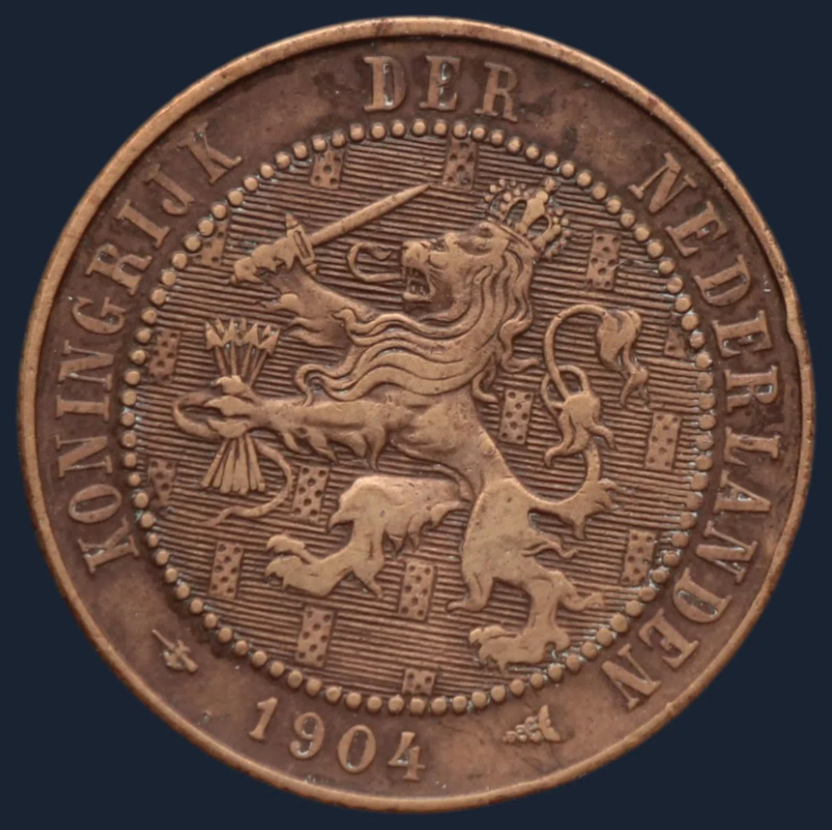 2½ Cent 1905 Halve Stuiver Brons
